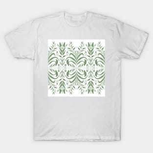 Modern minimalist green leaves design T-Shirt